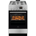 Electrolux LKK560228X gaasipliit elektriahjuga 50 cm,  auruf-n, 10-f-ni, roostevaba teras