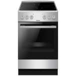 Hansa FCCM59009H klaaskeraamiline pliit 50 cm, 8 f-ni, roostevaba teras