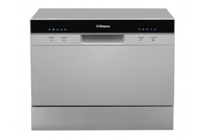 Hansa ZWM556SH lauapealne nõudepesumasin 6 komplekti, 49 dB, hõbedane