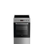 Beko FSM57320DXT klaaskeraamiline pliit 50 cm, 8 f-ni, kahe laieneva alaga, roostevaba teras