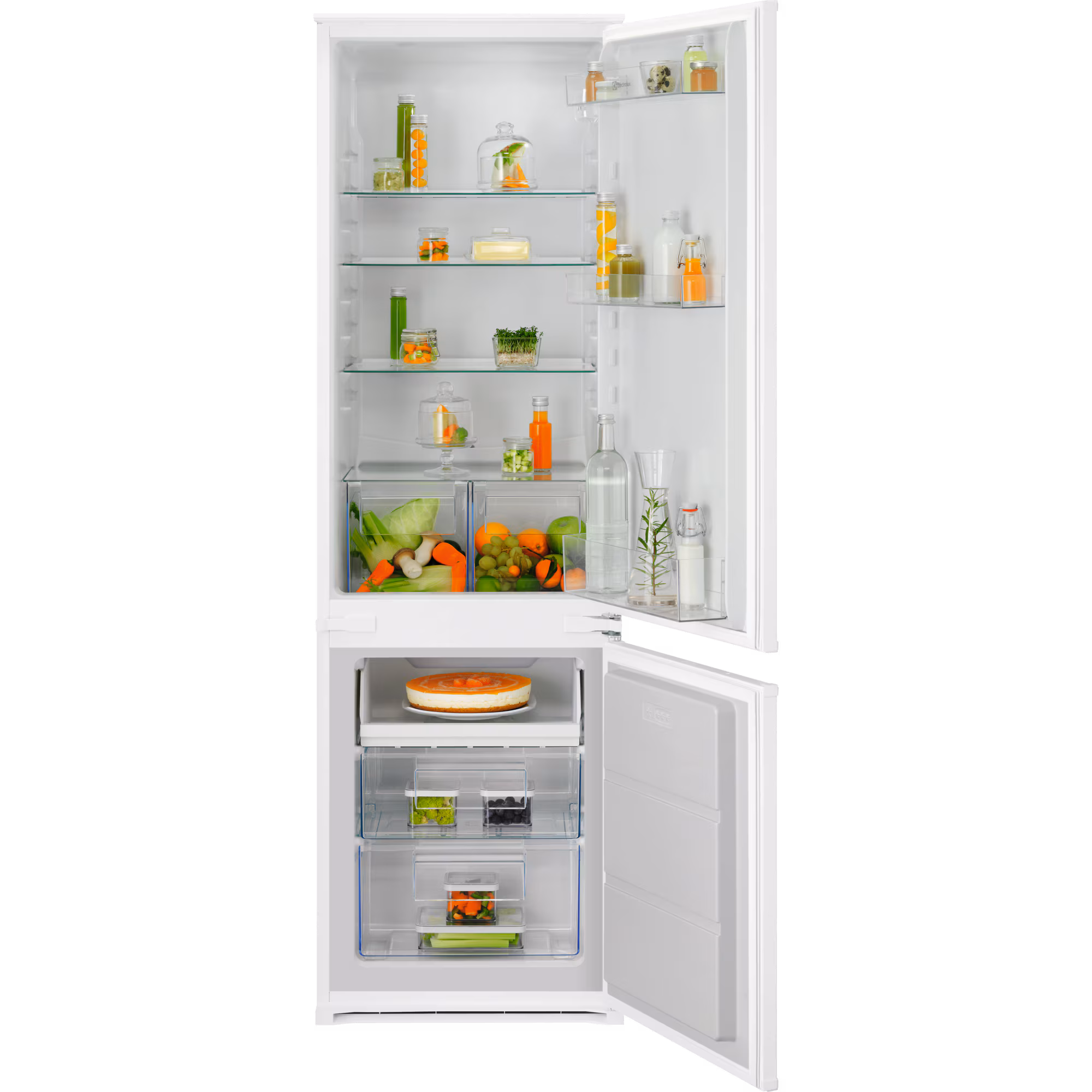 Electrolux ENA6LE18S integreeritav kombi külmik 177,2 cm, siinidega kinnitus, väga vaikne 34 dB