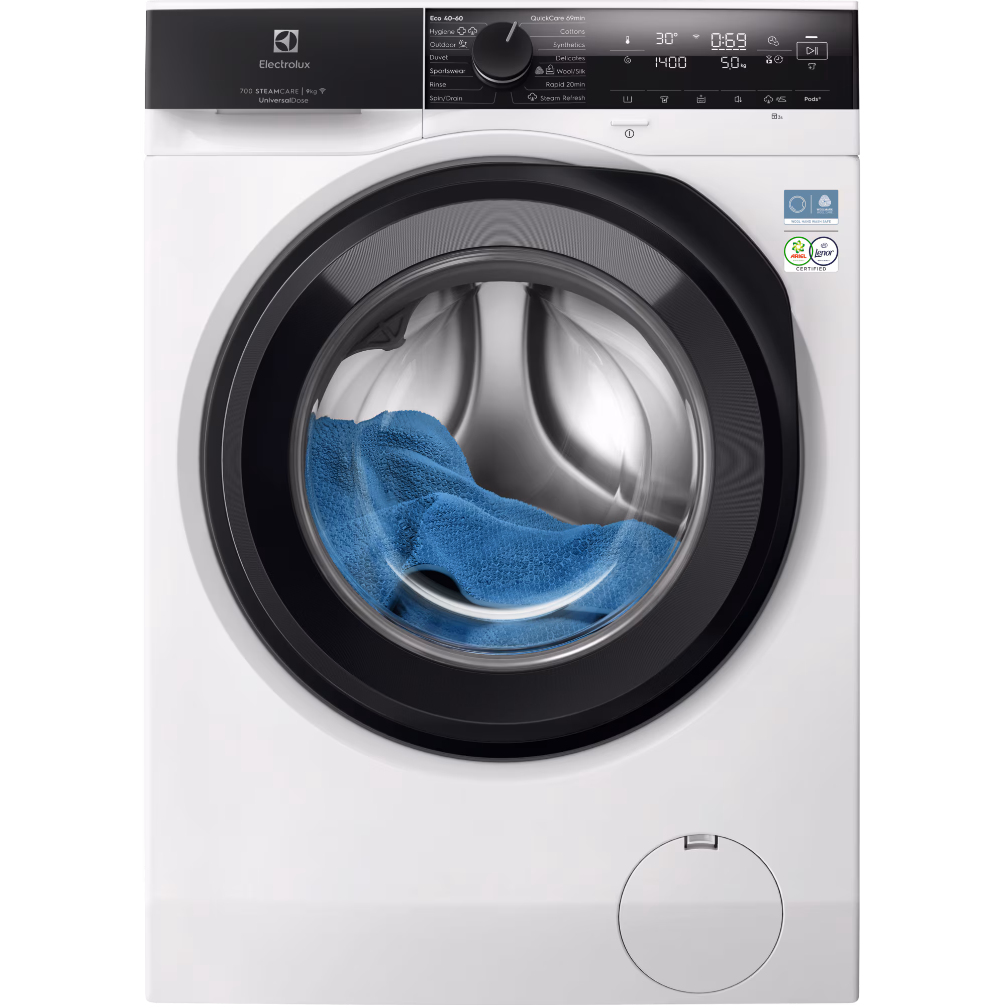 Electrolux EW7F4492FQE invertermootoriga pesumasin 9 kg, 1400 p/m, UniversalDose,auruf-n, Wifi