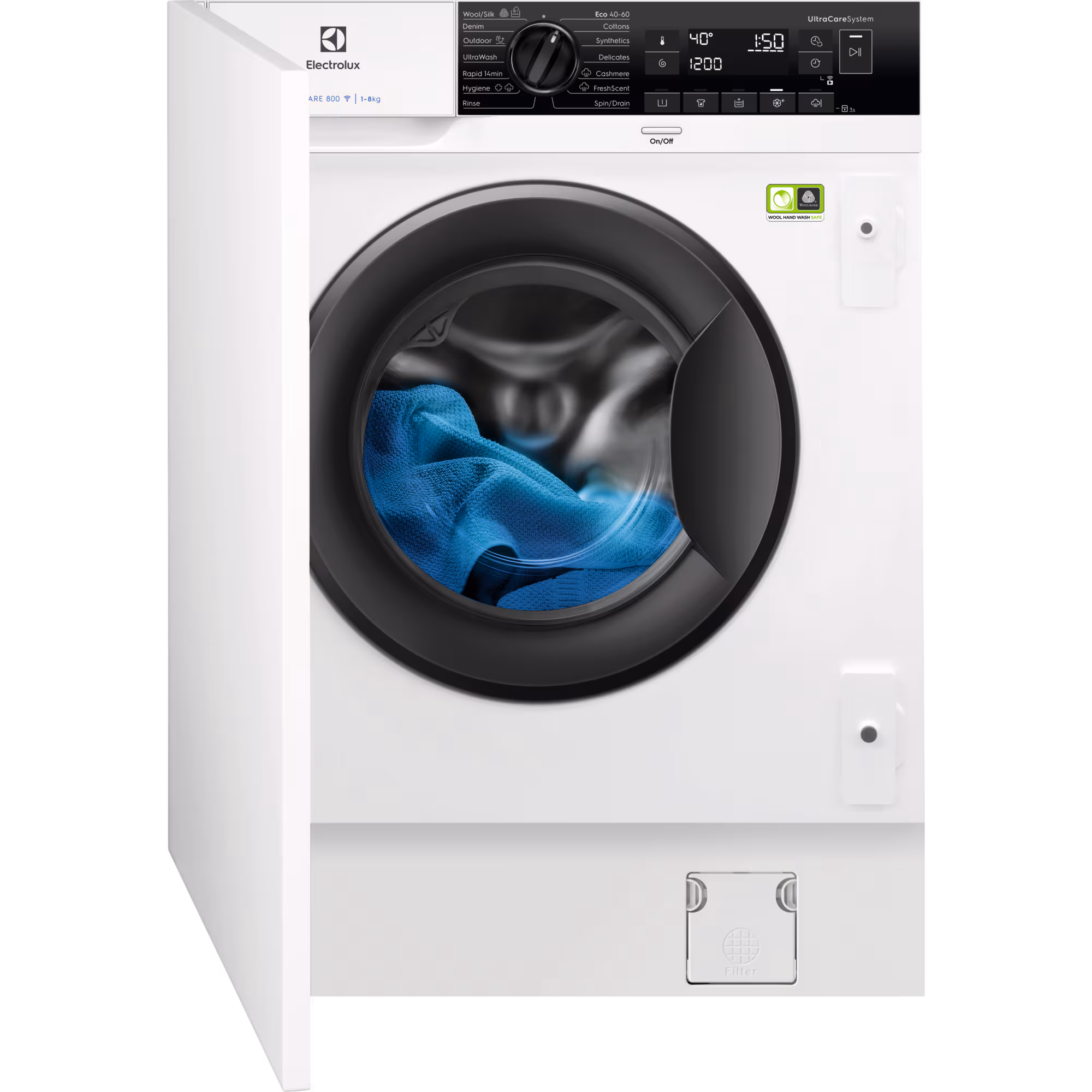 Electrolux EW8F348SCI invertermootoriga integreeritav pesumasin 8 kg, 1400 p/m, auruf-n, WiFi