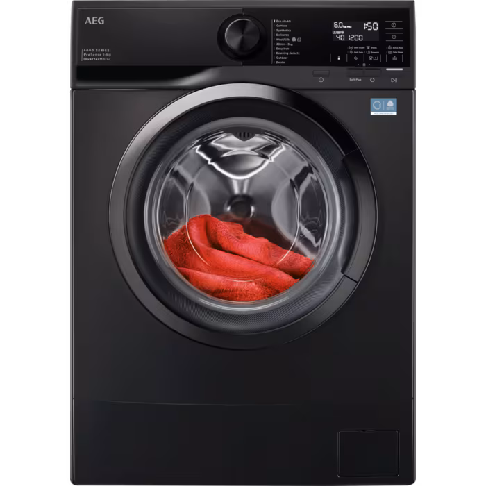 AEG L6SE26DXE kitsas 37,2 cm invertermootoriga pesumasin 6 kg, 1200 p/min, auruf-n, must