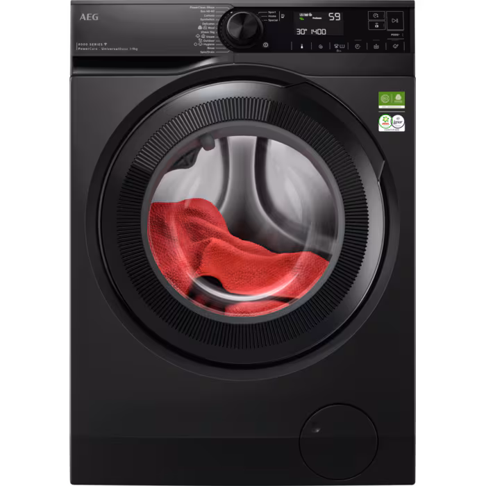 AEG LFR83944OE invertermootoriga pesumasin 9 kg, 1400 p/m, UniversalDose,  auruf-n, WiFi, must