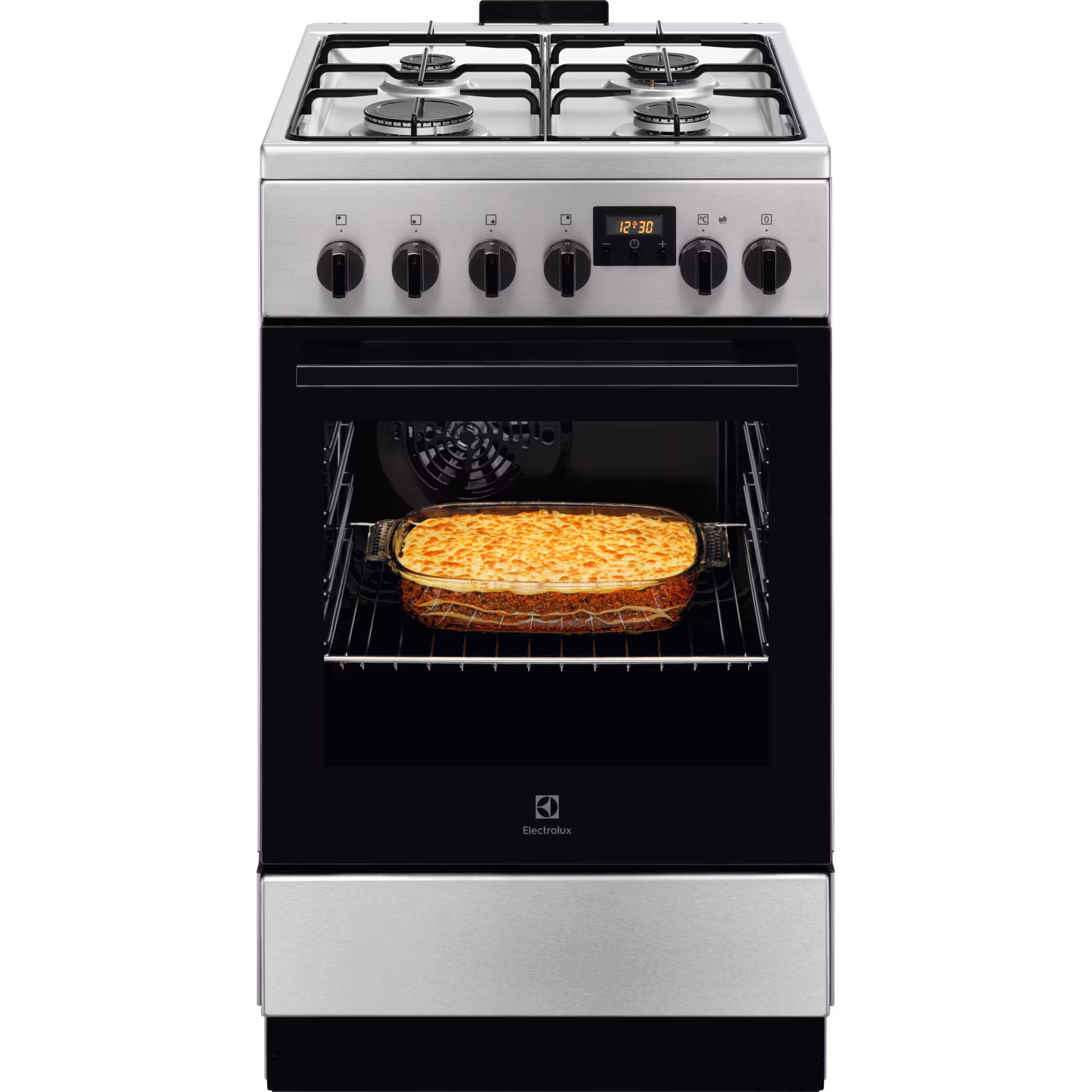 Electrolux LKK540232X gaasipliit elektriahjuga 50 cm,  7-f-ni, roostevaba teras