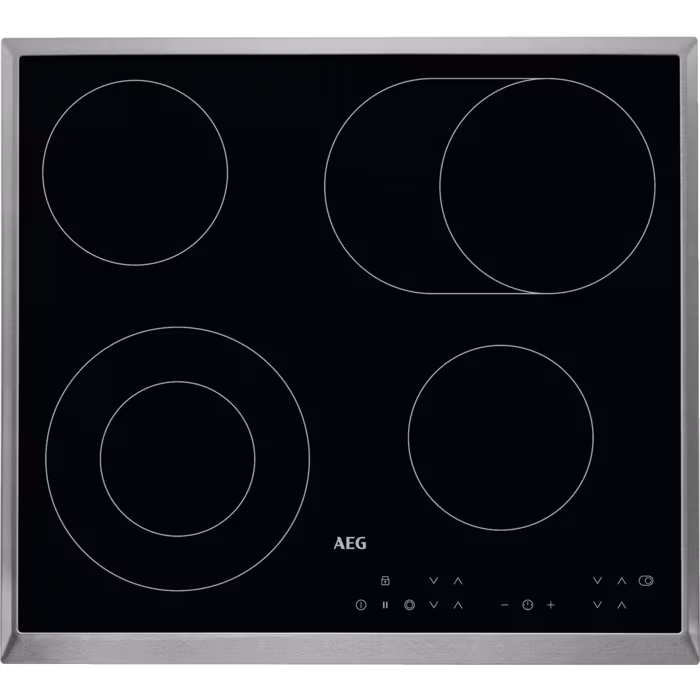 AEG HK634060XB integreeritav pliidiplaat roostevaba raamiga üks ovaalselt ja üks ringikujuliselt laienev keeduala