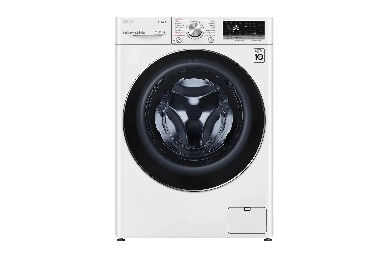 LG F2DV5S8S2E kitsas 47,5 cm, pesumasin-kuivati 8,5/5 kg, 1200 p/m, auruf-n 